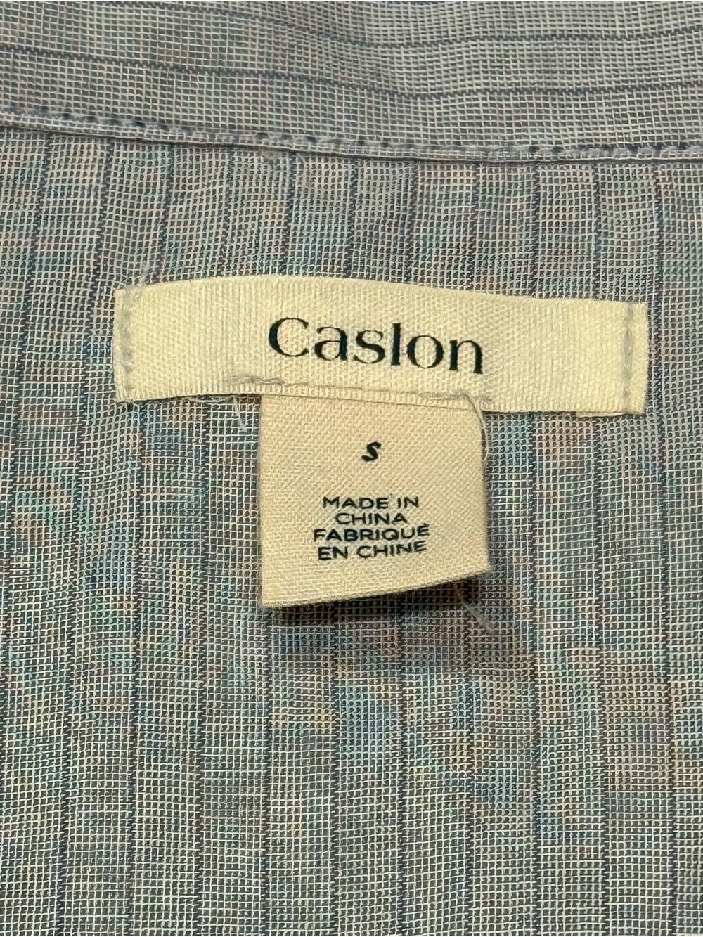 Caslon Blue Pinstripe Button Down Shirt Small 100% Cotton Preppy - Picture 8 of 8
